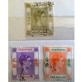 Hong Kong - 1938/52 - George Vi - 3 Used Hinged stamps