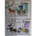 Cuba - 1981 - Horse drawn Carriages - 2 Cancelled stamps