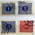 Czechoslovakia - 1928 - Postage Due - 4 Used Hinged stamps