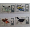 GB - 1966 - Birds - Set of 4 Used Hinged stamps