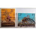 New Zealand - 1967 - Health Issue - Rugby Football - Set of 2 Used Hinged stamps