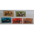 Hungary - 1970 - Vintage Cars - 5 Cancelled Hinged stamps