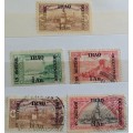 Iraq - 1918-1923 - Ottoman - British Occupation Issue Overprint - 2 Unused and 3 Used Hinged stamps