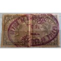 Government of Cape of Good Hope - 1876 - Victoria - £1 fiscal - 2 Used stamps