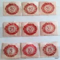 Liechtenstein - 1920 - 9 Unused Hinged Tax stamps