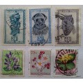 Belgian Congo - 1947 (Masks) and 1952 (Flowers) - Mixed Lot of 6 Used stamps