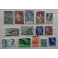 Belguim - Mixed Lot of 14 Used (some Hinged) stamps