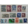 Belguim - Mixed Lot of 14 Used (some Hinged) stamps