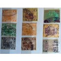 Malaya - 1904-22 - Federated Malay States - Tiger - 9 Used Hinged stamps