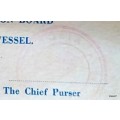 Chandris Lines - m.v. Victoria - Passenger Certification with Chief Purser stamp