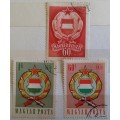 Hungary - 1958 - Communist Coat of Arms - 3 Used Hinged stamps