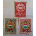 Hungary - 1958 - Communist Coat of Arms - 3 Used Hinged stamps