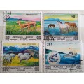 Mongolia - 1982 - Animals and Fishing - 4 Cancelled stamps