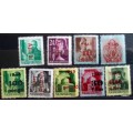 Hungary - 1945 - Overprints -  9 Unused Hinged stamps