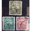 China (Empire) - 1913-23 - Reaping Rice - 3 Used Hinged stamps