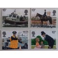 GB - 1979 - 150th Anniversary of Metropolitan Police - 4 Used (some Hinged) stamps