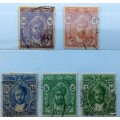 Zanzibar - 1936 - Sultan Kalif bin Harub - 5 Used Hinged stamps