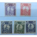 Syria - 1930 - Local Motives - 5 Unused Hinged stamps