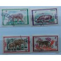 Congo - 1971 - Animal - 4 Cancelled Hinged stamps
