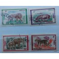 Congo - 1971 - Animal - 4 Cancelled Hinged stamps