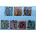 Chinese Imperial Post - 1912 - Coiling Dragon overprint Republic - 7 Used Hinged stamps