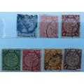 Imperial Chinese Post - 1897 - `Dragon`- 7 Used Hinged stamps