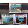 New Zealand - 1986 - Coastal Scenery - 3 Used Hinged stamps