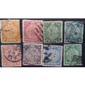 China -1900`s - Chinese Imperial Post - 8 Used Hinged stamps