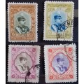 Persia - 1929 - Reza Shah Pahlavi - 4 Used Hinged stamps