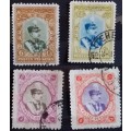 Persia - 1929 - Reza Shah Pahlavi - 4 Used Hinged stamps