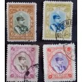 Persia - 1929 - Reza Shah Pahlavi - 4 Used Hinged stamps