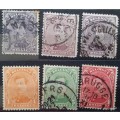 Belgium - 1915/22 - King Albert I - 6 Used Hinged stamps