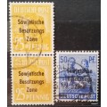 Germany - 1948 - Overprint: Sowjetischa Besatzungs Zone - Soviet Occupation - 3 Used Hinged stamps