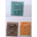 Colombia - 1880`s - Coat of Arms - 3 Unused Hinged stamps