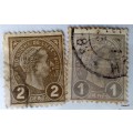 Luxembourg - 1895 - Adolphe I, Grand Duke - 2 Used Hinged stamps