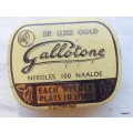 Gallotone - De Luxe Gold - 100 Needles (Sealed tin)  SMALL TIN Gramophone