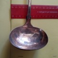 Large Vintage Silver Plated Soup Ladle - A1 - - Initials on handle