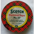 Empty Metal Plaid Tin - Scotch Brand Electrical Tape No. 27
