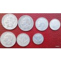 France - 5Francs (3) 1946/47/49 - 2Francs (2) 1943/45 - 1Franc (2) 1942/45 - Aluminium (7 Coins)