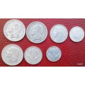 France - 5Francs (3) 1946/47/49 - 2Francs (2) 1943/45 - 1Franc (2) 1942/45 - Aluminium (7 Coins)