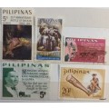 Philippines - Mixed Lot of 5 Used and Unused, Hinged stamps