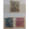 Brazil -1946 - Smelting Works - 3 Used Hinged stamps