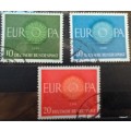 Germany - 1960 - Europa - Set of 3 Used Hinged stamps