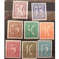 Germany - 1921-22 - Large Numerals - 8 Unused Hinged stamps