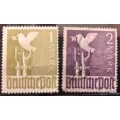 Germany - 1948 - Allied Occupation - `Germany Reaching for Peace` (dove) - 2 Used Hinged stamps