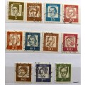 Germany - West Berlin - 1961 - Famous Germans - 11 Used (some Hinged) stamps
