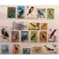 Mixed Lot of 19 Used stamps - Theme: Birds