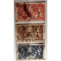 GB - 1913 - King George V - 2/6  5/-  10/-  - 3 Used stamps
