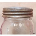 Vintage Consol Ribbed Preserve Jar/Inmaakbottel - With Original Consol Glass Top  and Broad Ring