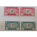 Union of South Africa - 1935 - George V Silver Jubilee - 1/2d and 1d pairs - Unused Hinged stamps